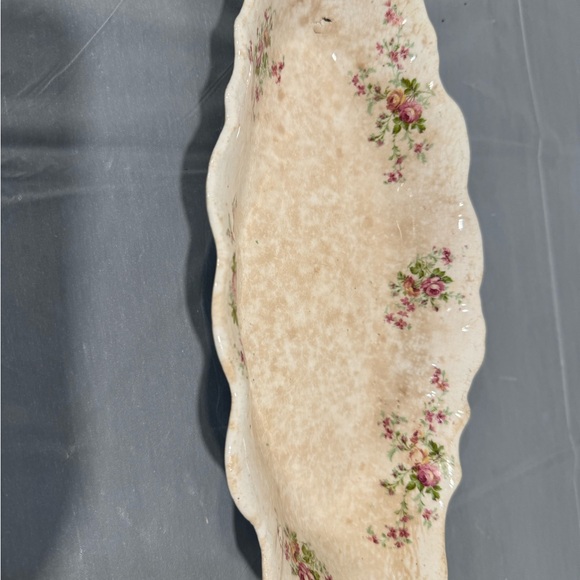 Vintage Sebring Pottery Porcelain Floral Serving Tray | AS-IS - Picture 4 of 6